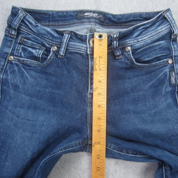 Silver Jeans Co Jeans Womens 27x33 Avery Slim Boot Medium Wash Denim Stretch - Picture 10 of 16